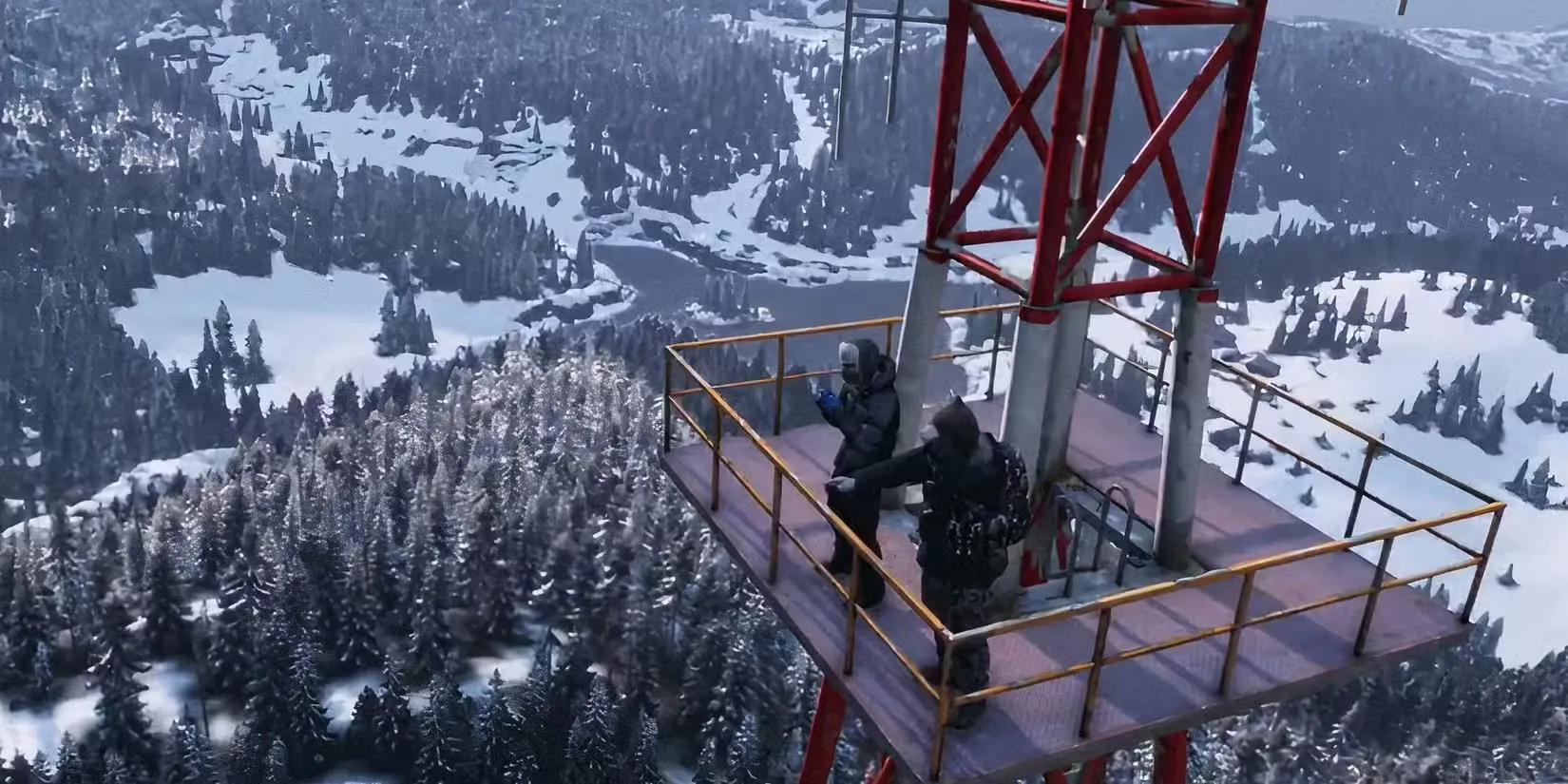 Two players on sakhal tower DayZ