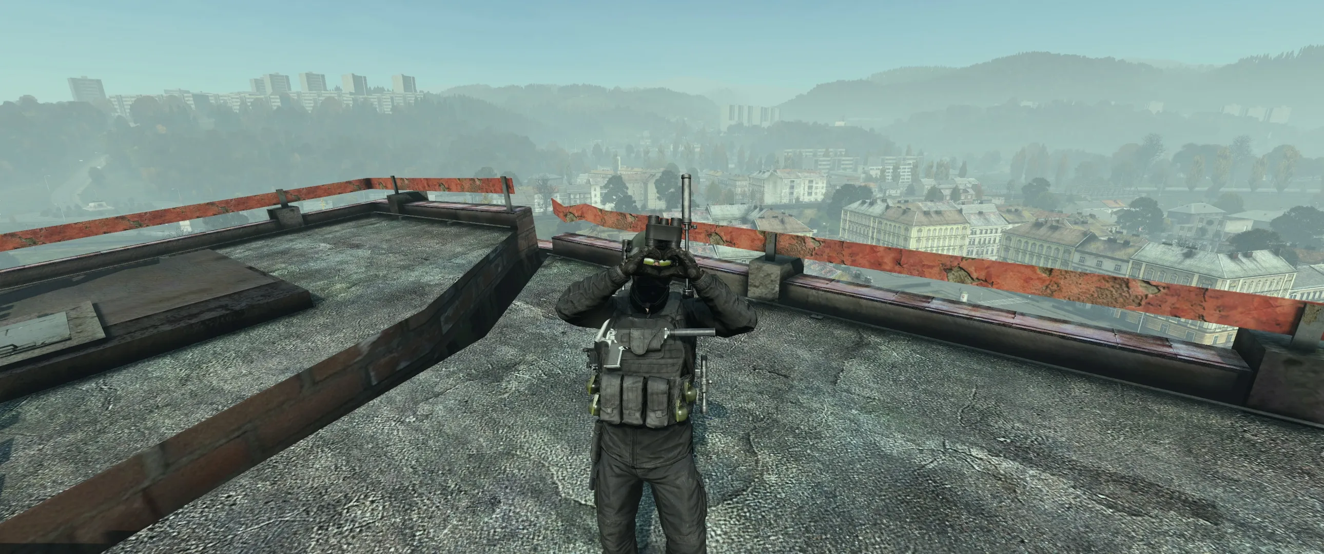 Fully Geared DayZ Player giving the heart emoji.
